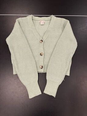 Sincerely Jules Mint Green Cropped V-Neck Button Cardigan